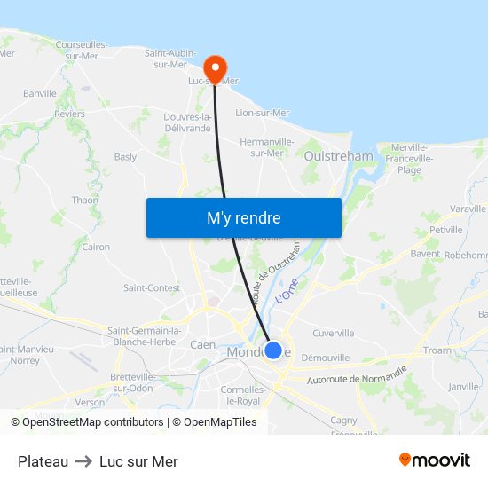 Plateau to Luc sur Mer map