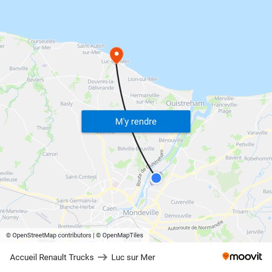 Accueil Renault Trucks to Luc sur Mer map