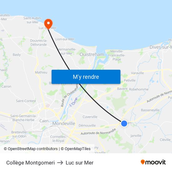 Collège Montgomeri to Luc sur Mer map