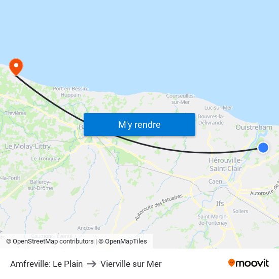 Amfreville: Le Plain to Vierville sur Mer map