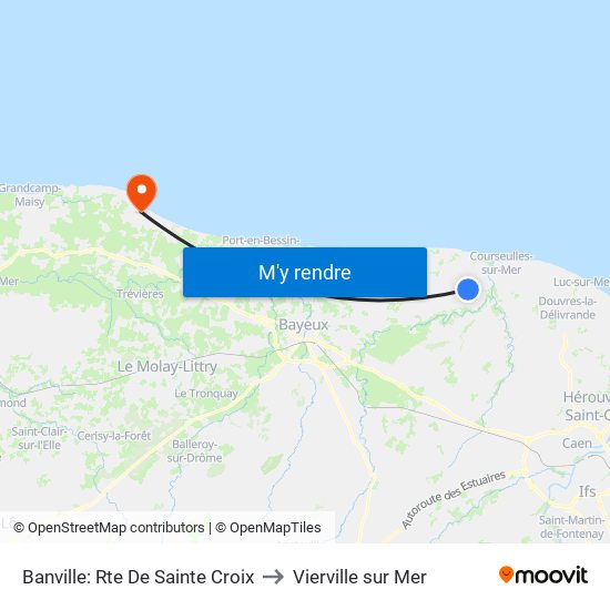 Banville: Rte De Sainte Croix to Vierville sur Mer map