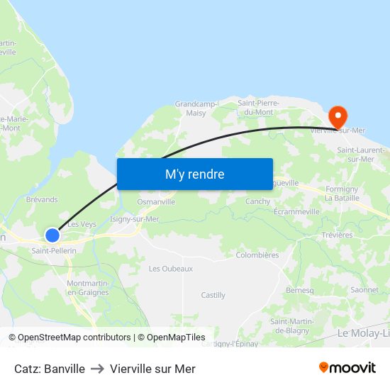Catz: Banville to Vierville sur Mer map