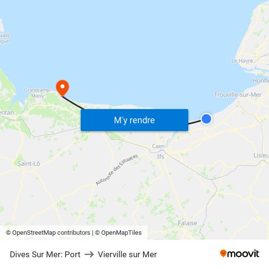 Dives Sur Mer: Port to Vierville sur Mer map