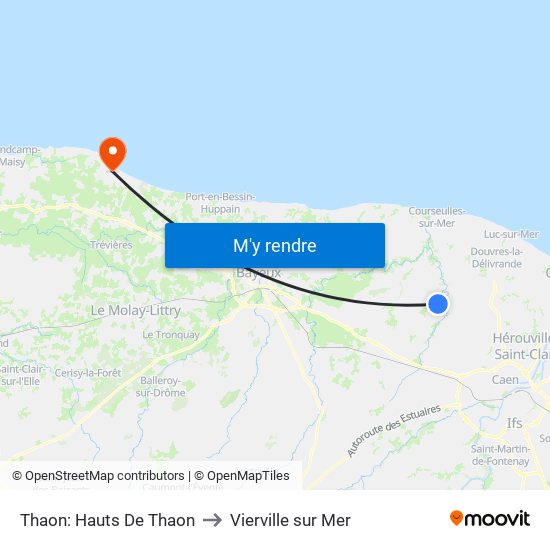 Thaon: Hauts De Thaon to Vierville sur Mer map
