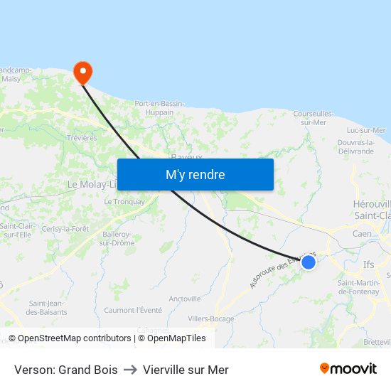 Verson: Grand Bois to Vierville sur Mer map