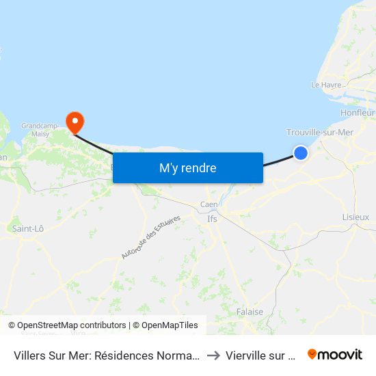 Villers Sur Mer: Résidences Normandes to Vierville sur Mer map