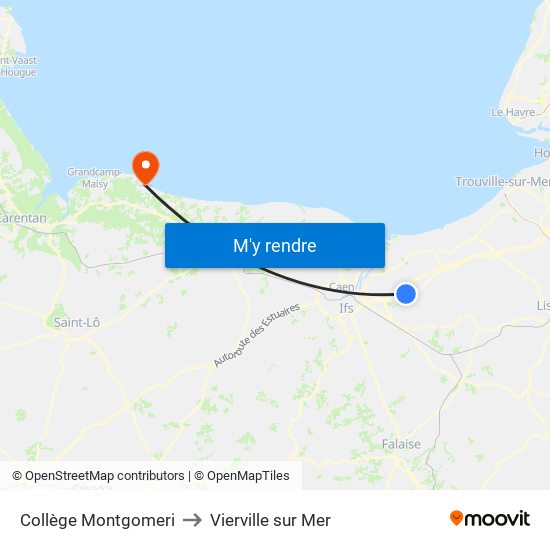 Collège Montgomeri to Vierville sur Mer map