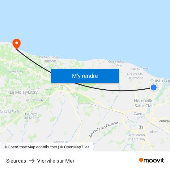 Sieurcas to Vierville sur Mer map