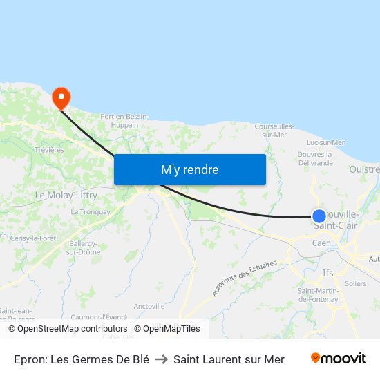 Epron: Les Germes De Blé to Saint Laurent sur Mer map