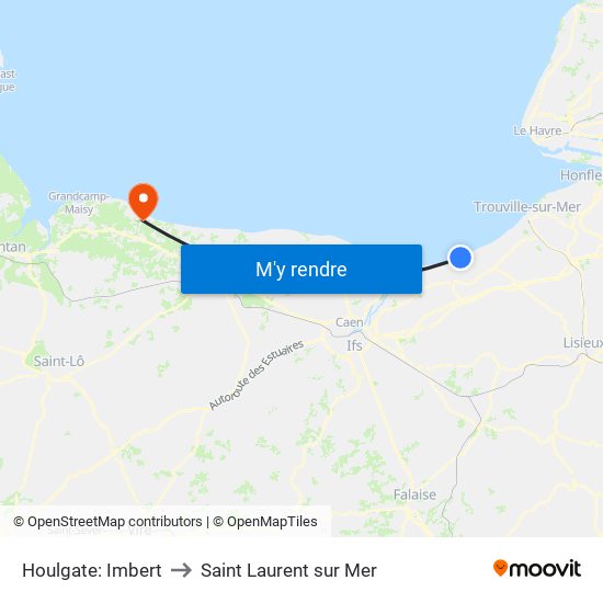 Houlgate: Imbert to Saint Laurent sur Mer map