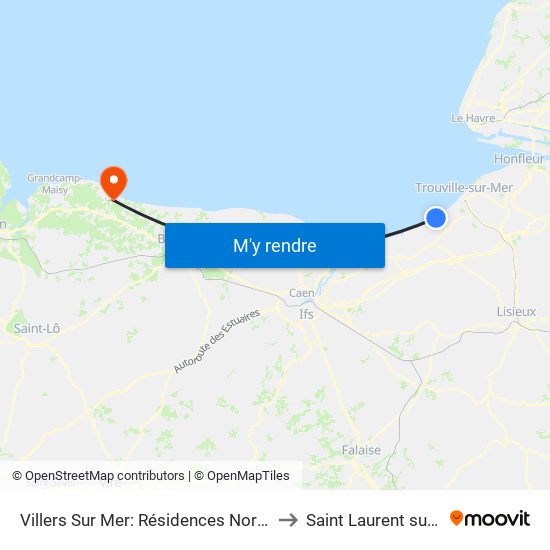 Villers Sur Mer: Résidences Normandes to Saint Laurent sur Mer map