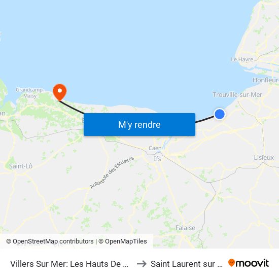 Villers Sur Mer: Les Hauts De Villers to Saint Laurent sur Mer map