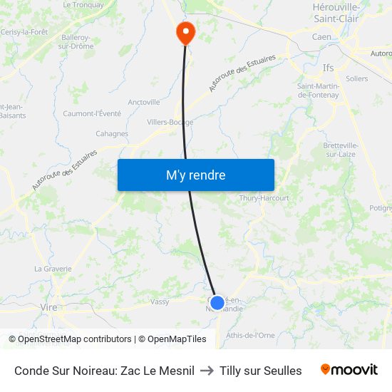 Conde Sur Noireau: Zac Le Mesnil to Tilly sur Seulles map