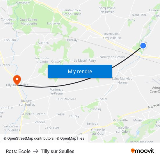 Rots: École to Tilly sur Seulles map