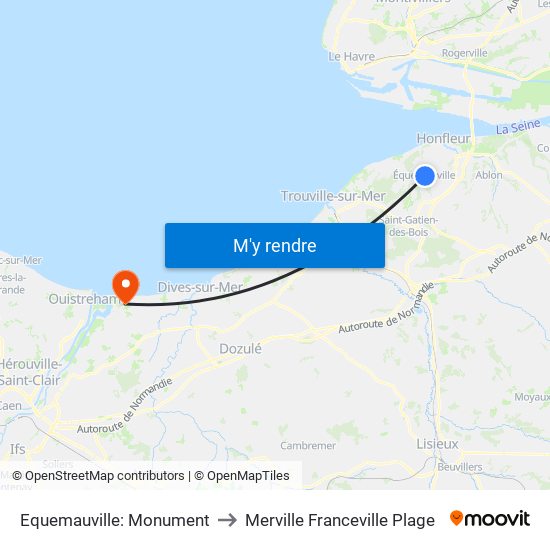 Equemauville: Monument to Merville Franceville Plage map