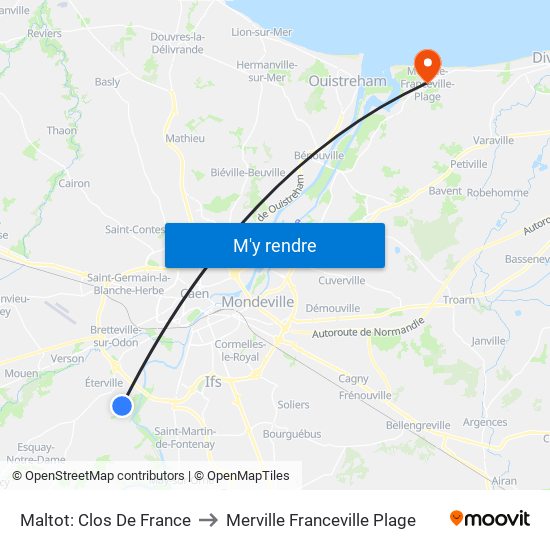 Maltot: Clos De France to Merville Franceville Plage map