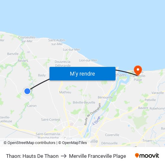 Thaon: Hauts De Thaon to Merville Franceville Plage map