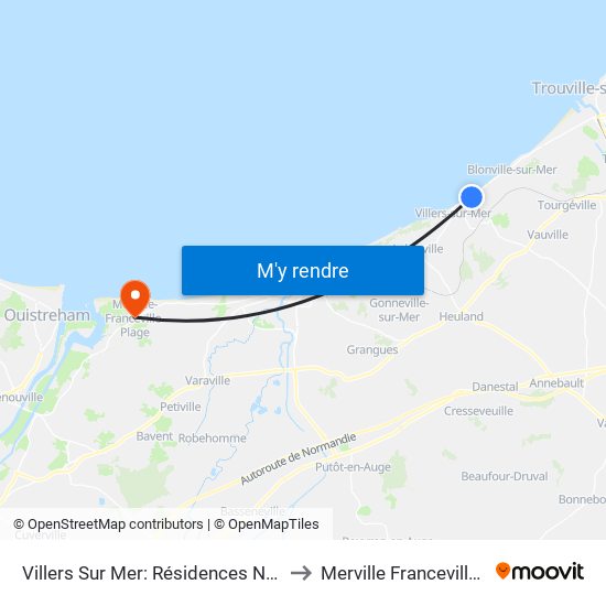 Villers Sur Mer: Résidences Normandes to Merville Franceville Plage map