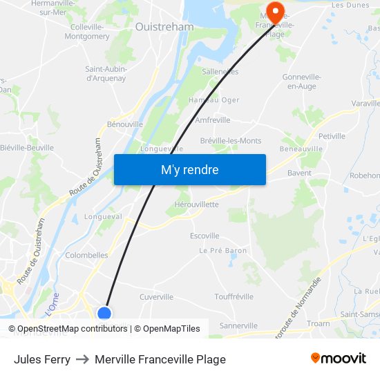 Jules Ferry to Merville Franceville Plage map