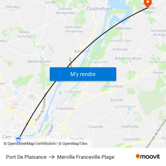 Port De Plaisance to Merville Franceville Plage map