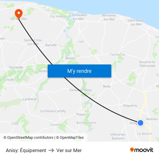 Anisy: Équipement to Ver sur Mer map