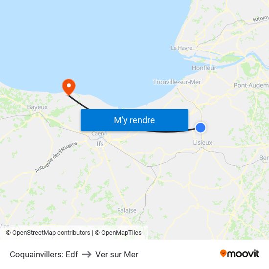Coquainvillers: Edf to Ver sur Mer map