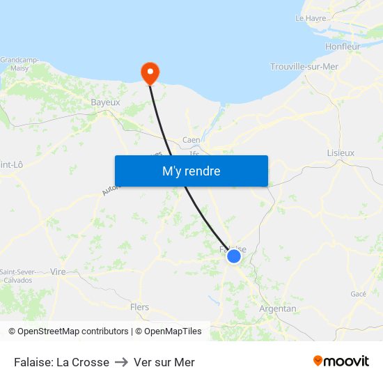 Falaise: La Crosse to Ver sur Mer map