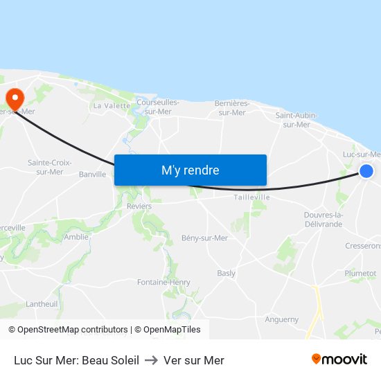 Luc Sur Mer: Beau Soleil to Ver sur Mer map