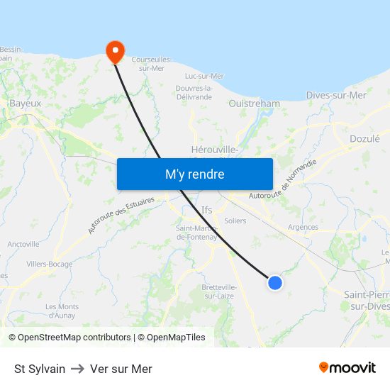 St Sylvain to Ver sur Mer map