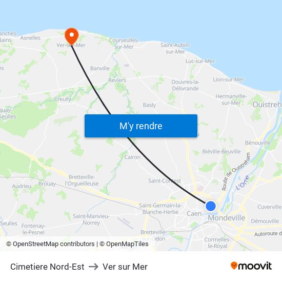 Cimetiere Nord-Est to Ver sur Mer map