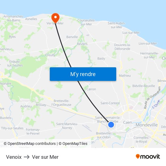 Venoix to Ver sur Mer map