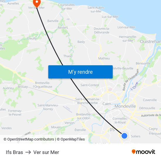 Ifs Bras to Ver sur Mer map