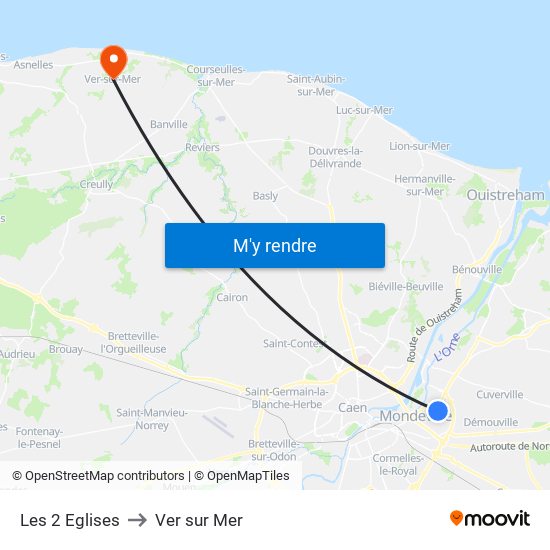 Les 2 Eglises to Ver sur Mer map