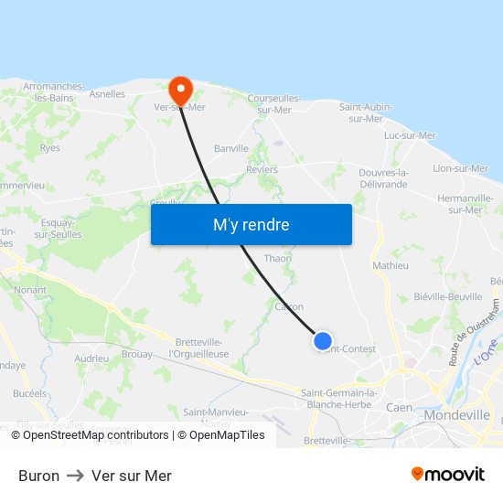 Buron to Ver sur Mer map