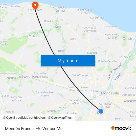 Mendès France to Ver sur Mer map