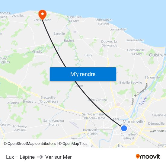 Lux – Lépine to Ver sur Mer map