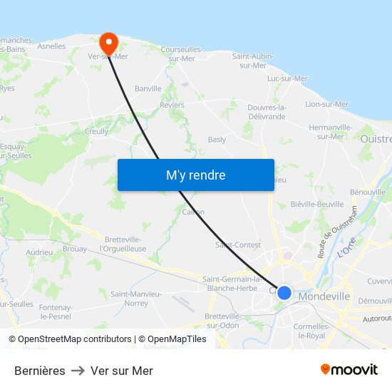 Bernières to Ver sur Mer map