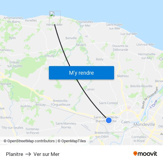 Planitre to Ver sur Mer map