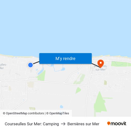 Courseulles Sur Mer: Camping to Bernières sur Mer map