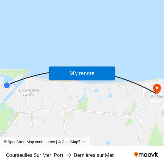 Courseulles Sur Mer: Port to Bernières sur Mer map