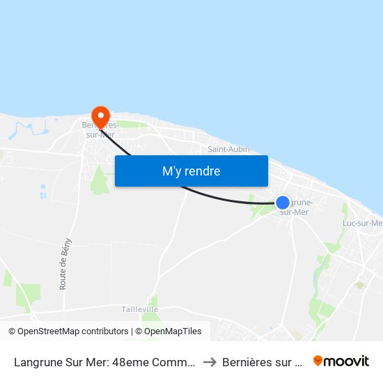 Langrune Sur Mer: 48eme Commando to Bernières sur Mer map