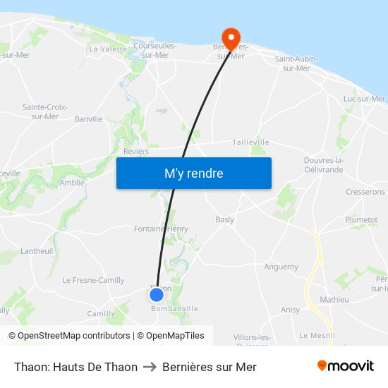 Thaon: Hauts De Thaon to Bernières sur Mer map