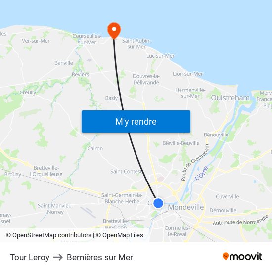 Tour Leroy to Bernières sur Mer map