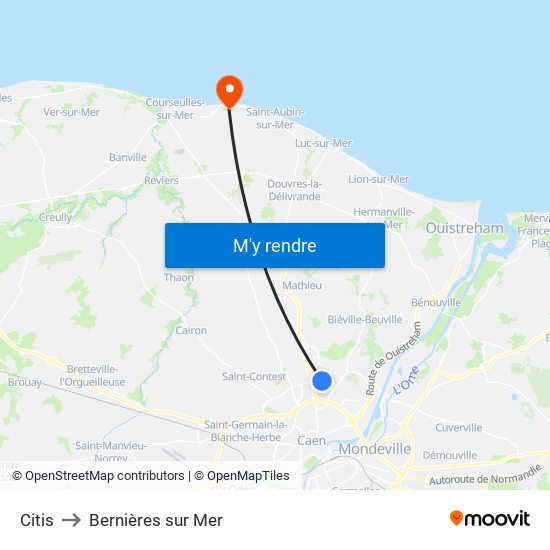 Citis to Bernières sur Mer map