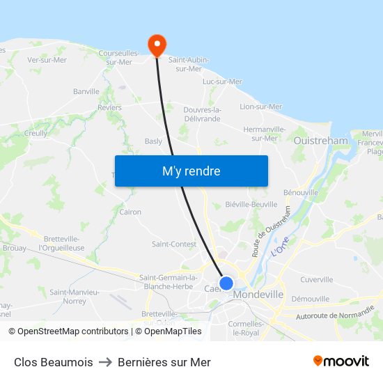 Clos Beaumois to Bernières sur Mer map
