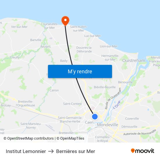 Institut Lemonnier to Bernières sur Mer map