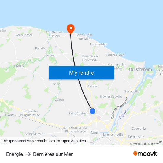 Energie to Bernières sur Mer map
