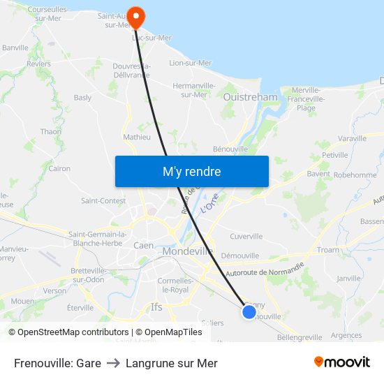 Frenouville: Gare to Langrune sur Mer map