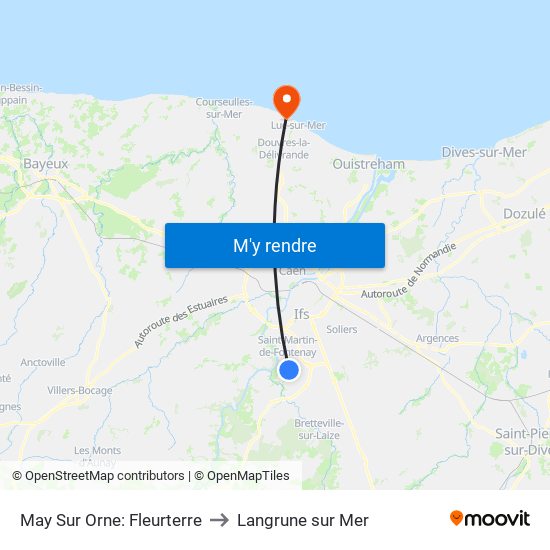 May Sur Orne: Fleurterre to Langrune sur Mer map