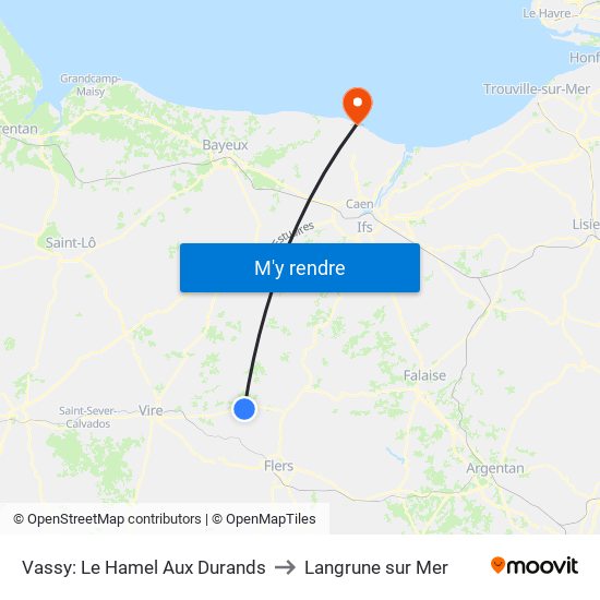 Vassy: Le Hamel Aux Durands to Langrune sur Mer map